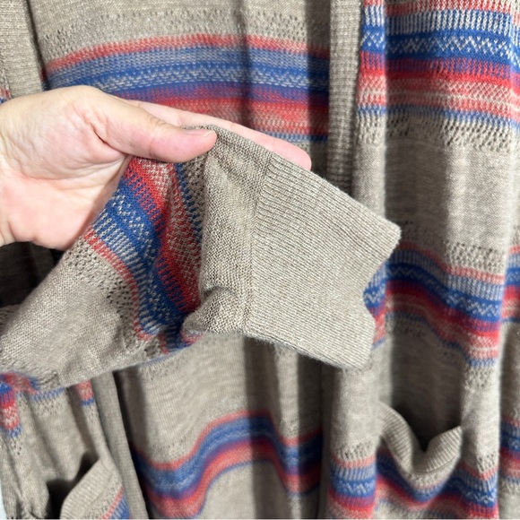 Eddie Bauer lightweight open front striped cardigan, size M, cotton, fall, layer - Picture 10 of 11